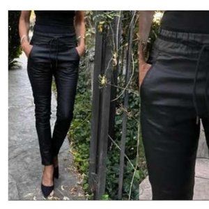 Flog – Black Shely Vegan Leather Jogger Pants Size 30